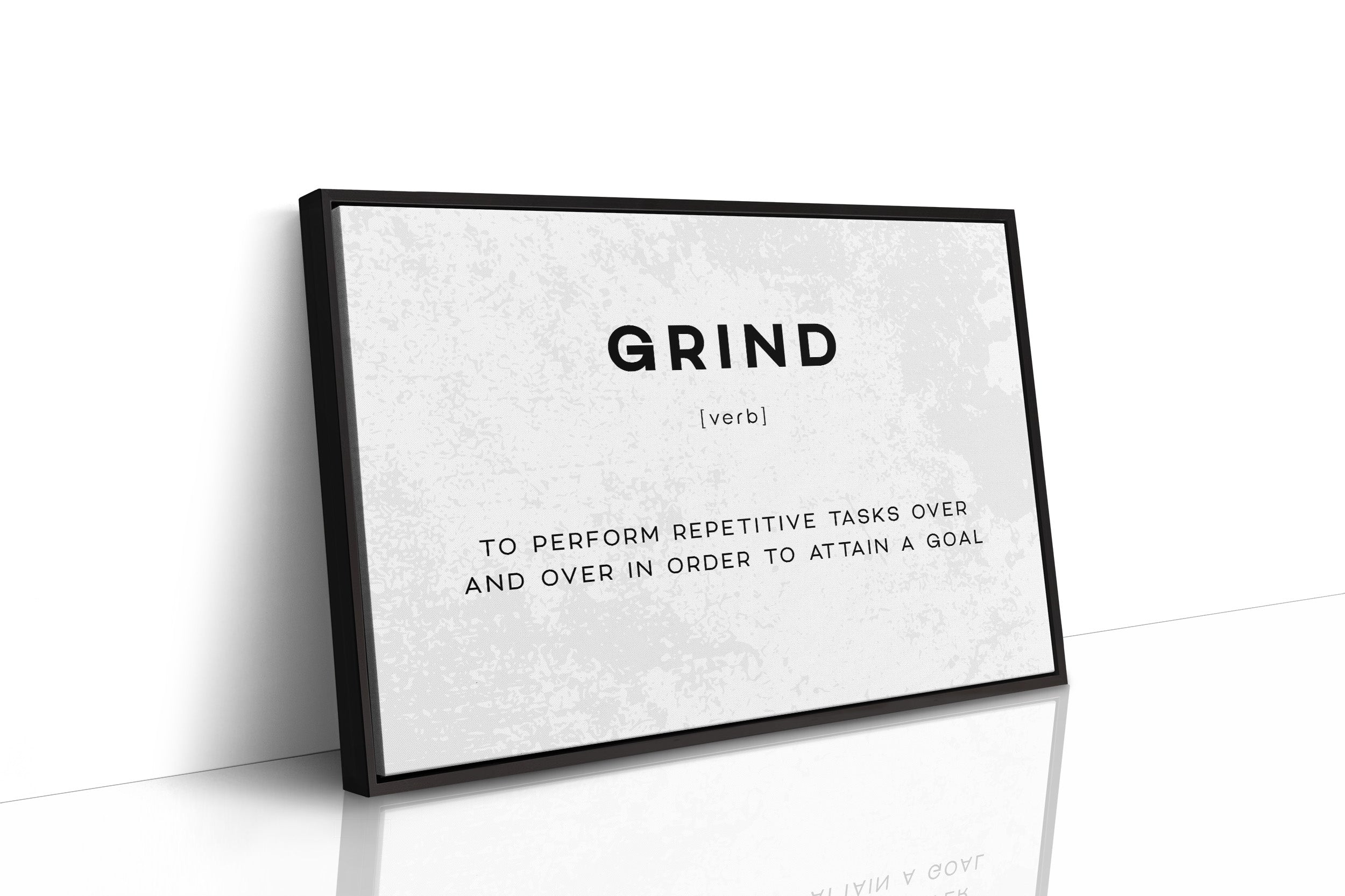 Grind Definition Canvas Art | Bold Motivational Typography Print for Home Office, Gym or Entrepreneur Décor