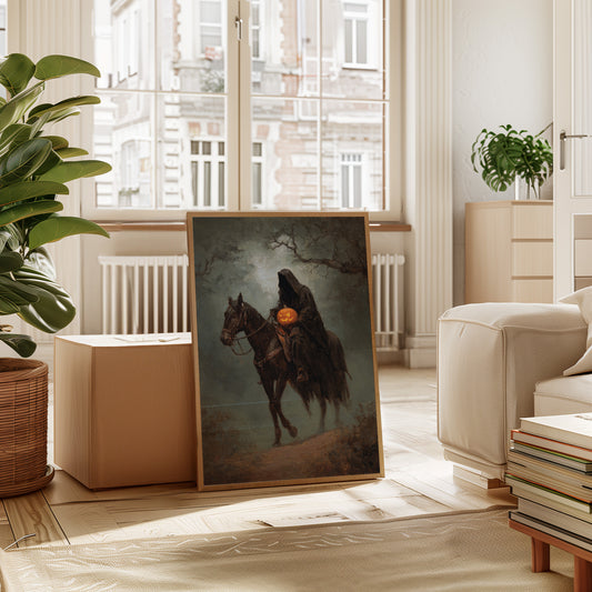 Haunting Rider Halloween Art Print - Gothic Wall Decor - Gallery Canvas image 4