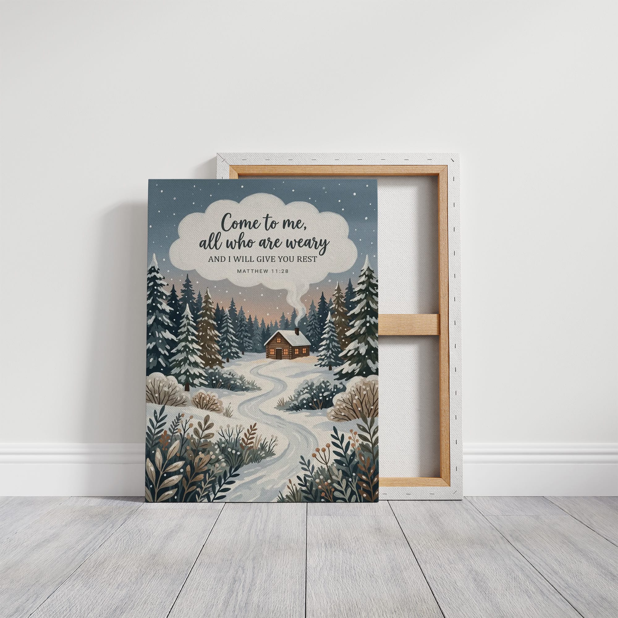 Come to Me, All Who Are Weary: Snowy Forest Cabin