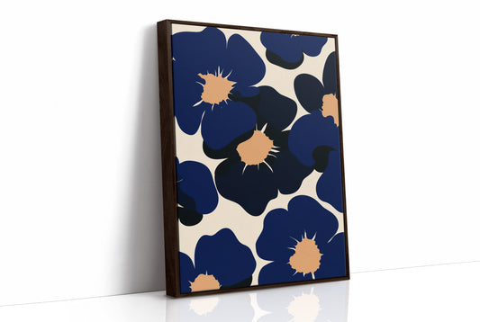 Midnight Blooms in Peach Contrast