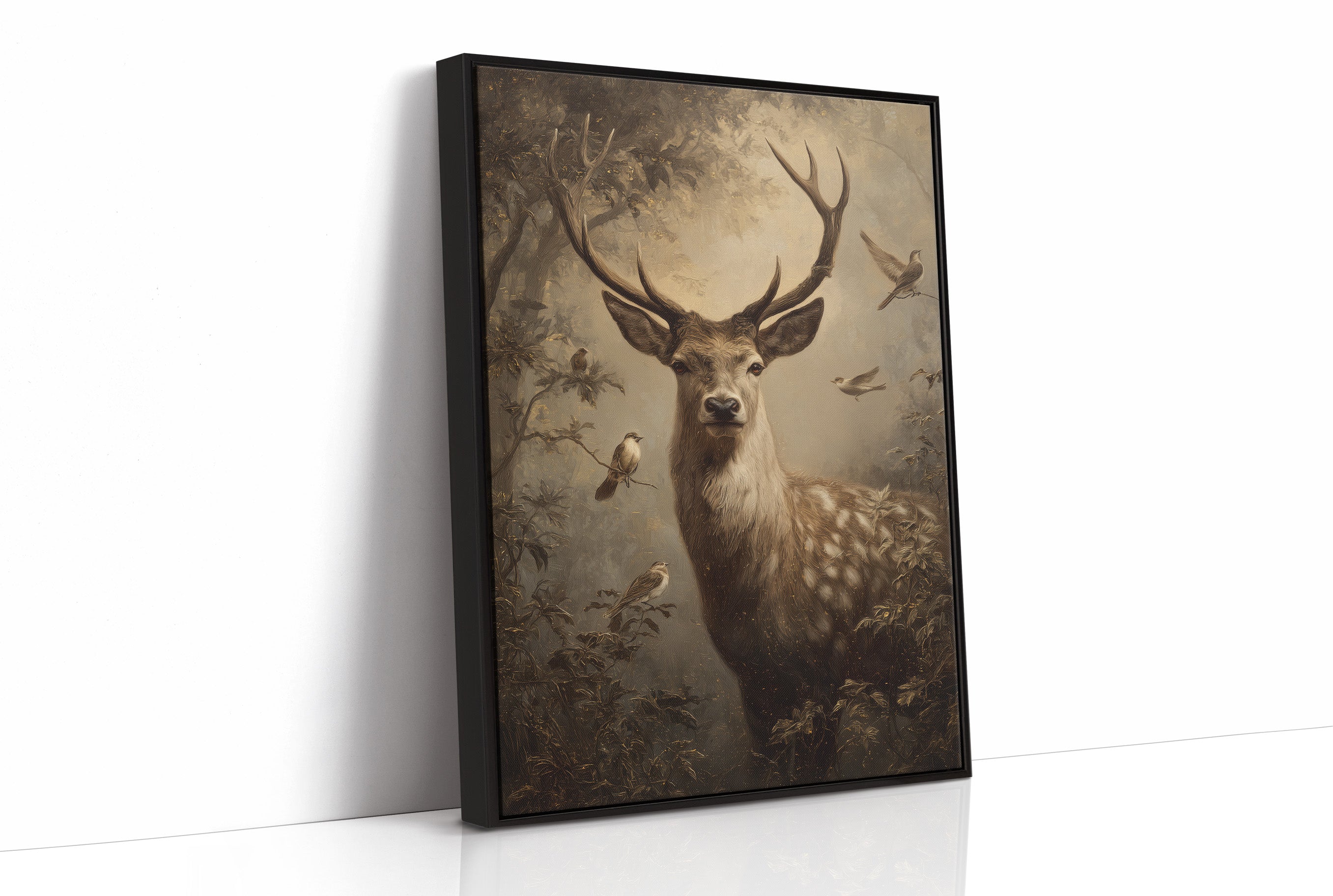 Noble Stag In Misty Forest