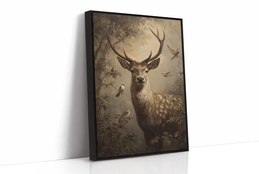 Noble Stag In Misty Forest