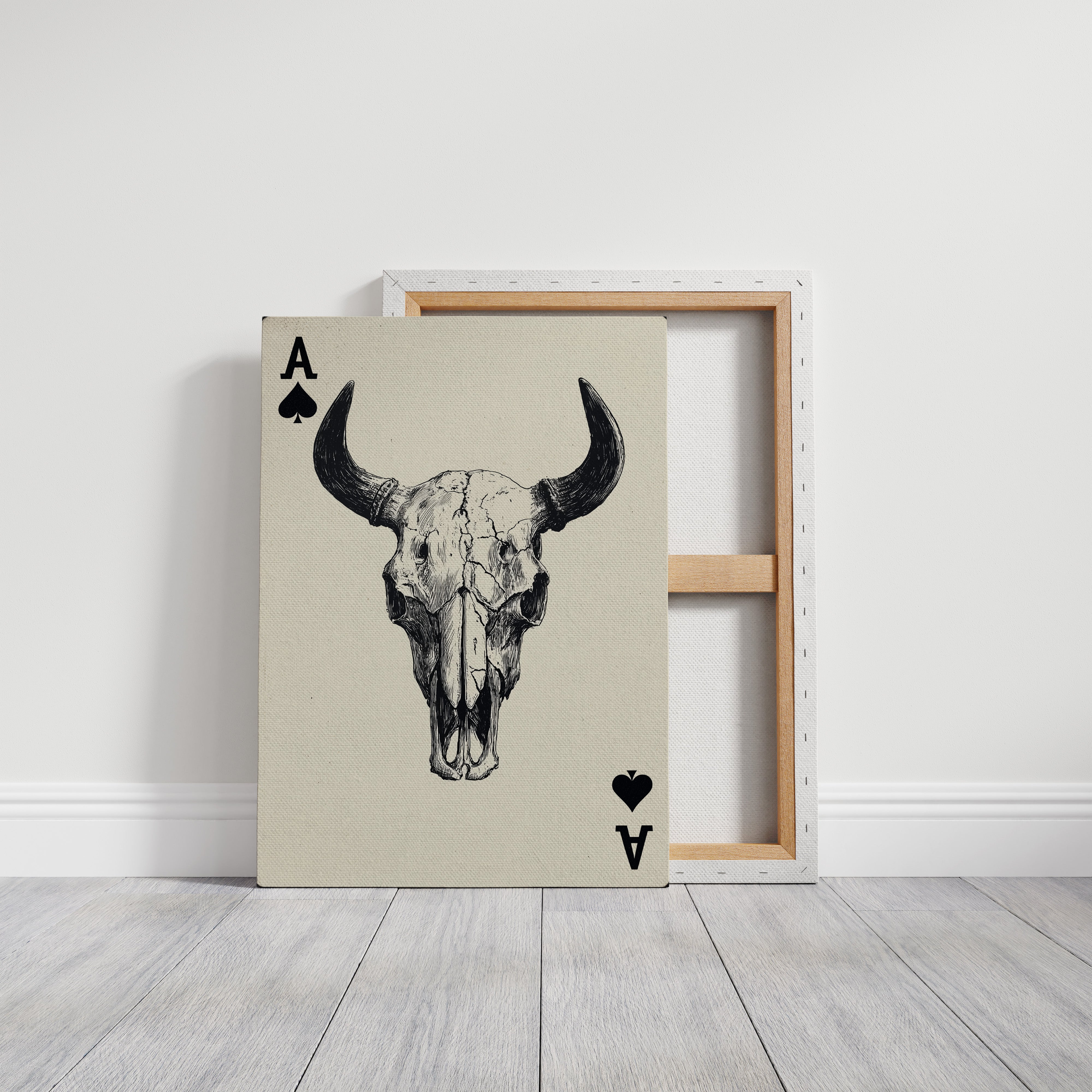 Ace in the Hole - Western Bull Skull Playing Card