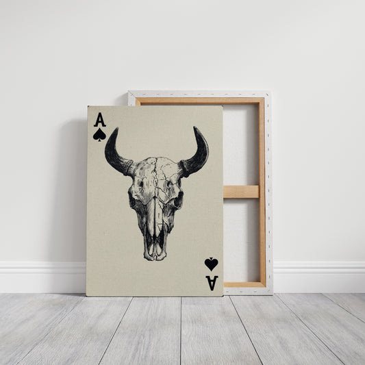 Ace in the Hole - Western Bull Skull Playing Card