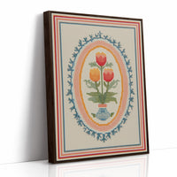 Tulip Trio in Cross-Stitch Medallion