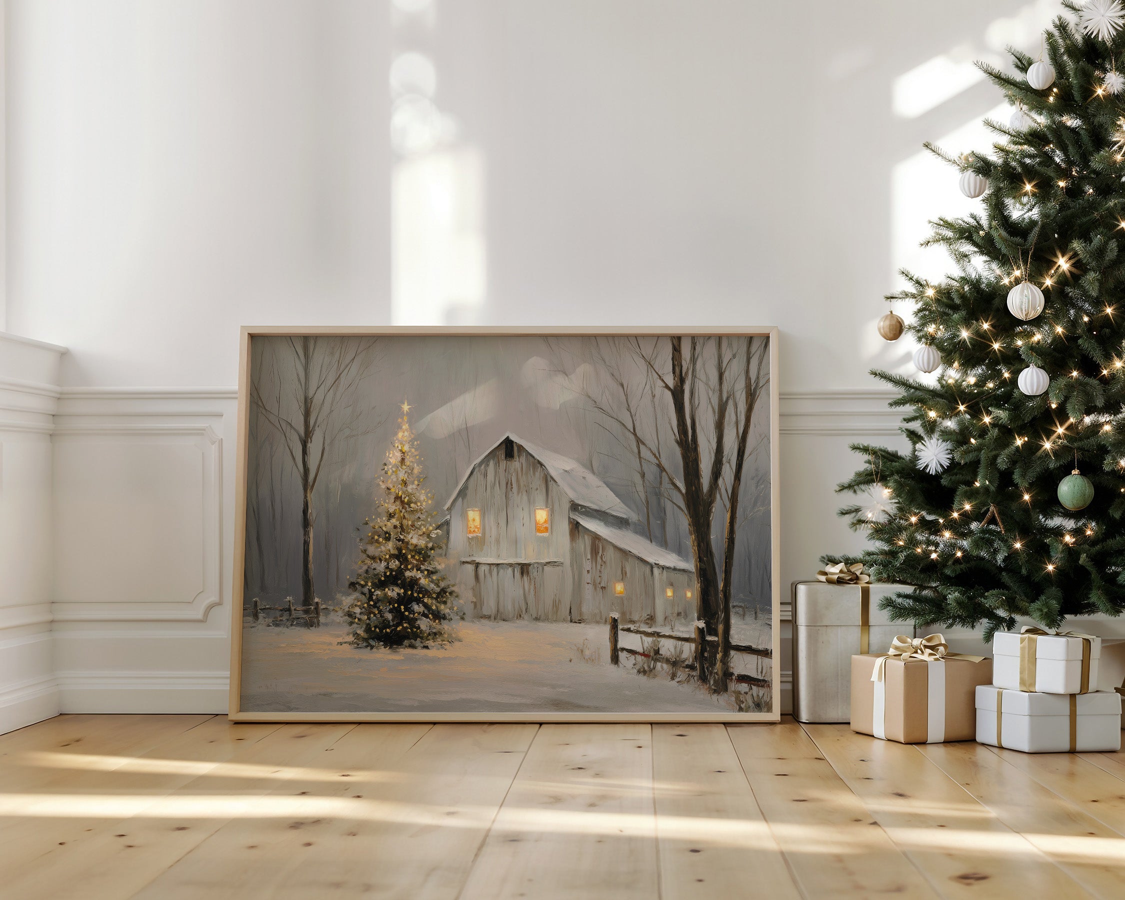 Winter Barn Glows With Christmas Magic