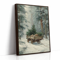 Forgotten Wagon In Winter Woods