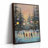 Winter Skaters Dance Under Lanterns