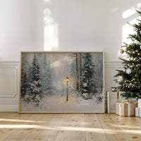 Lone Lamplight Guides Winter's Path