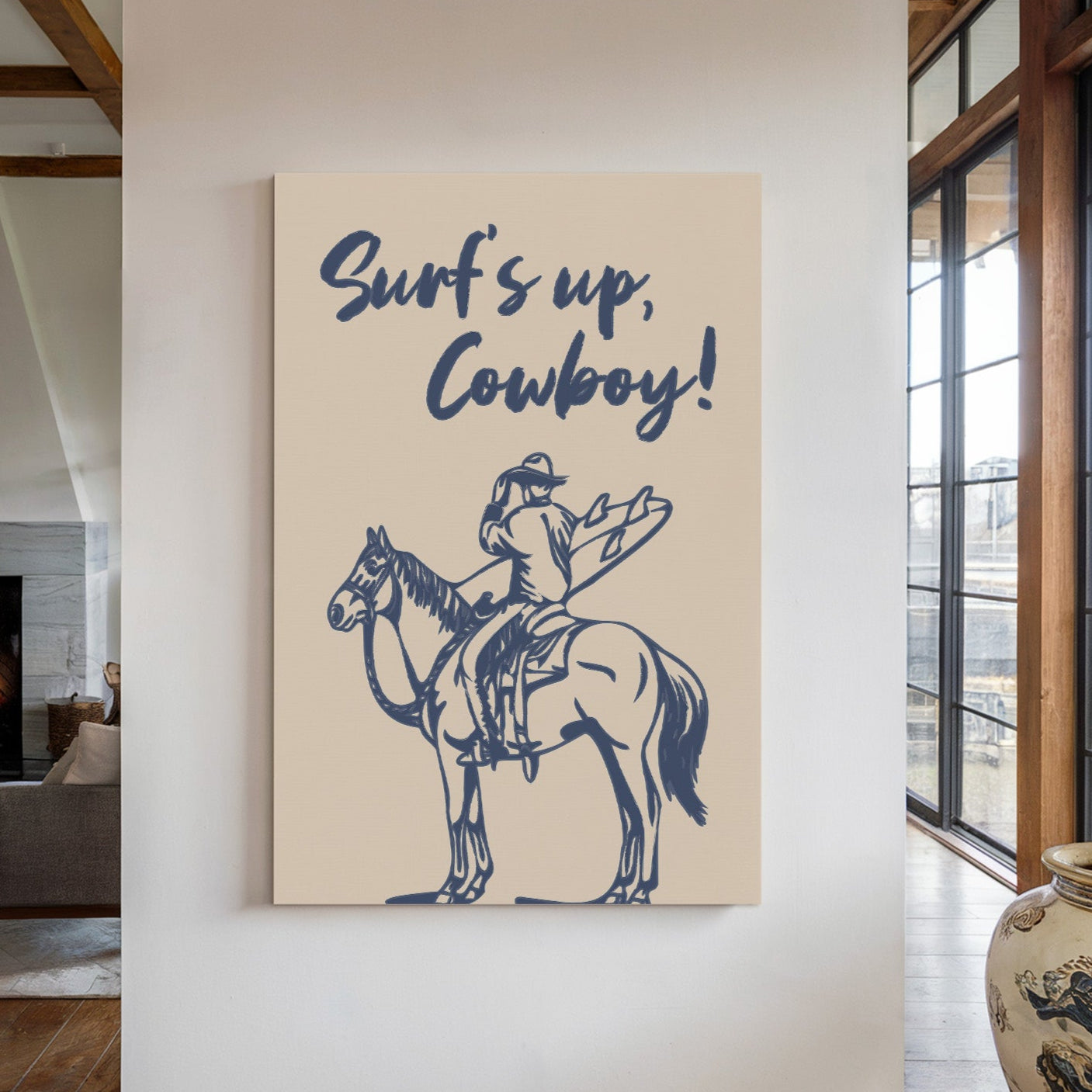 Surf’s Up Cowboy – Western Coastal Wall Art