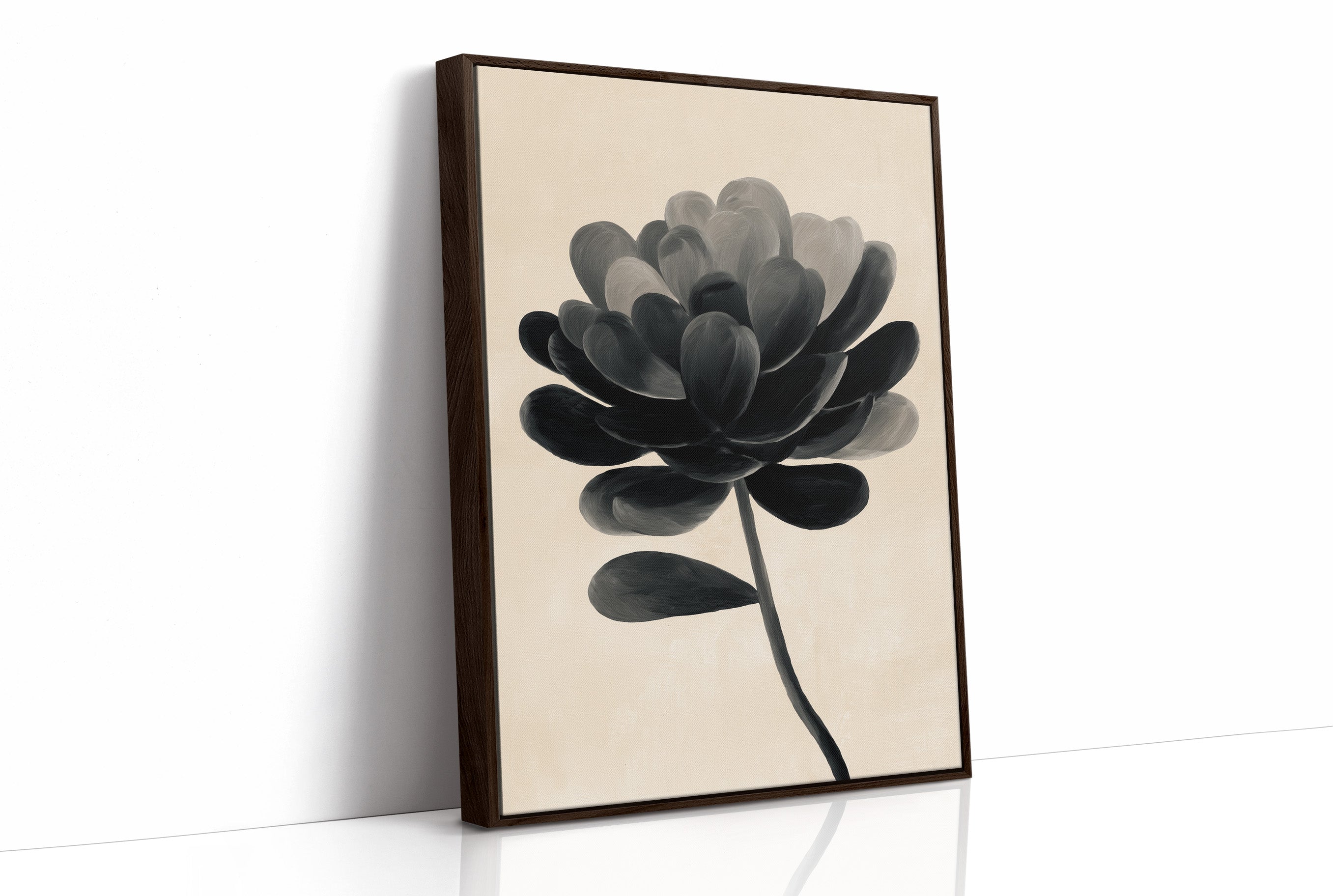 Monochrome Bloom in Shadowed Elegance