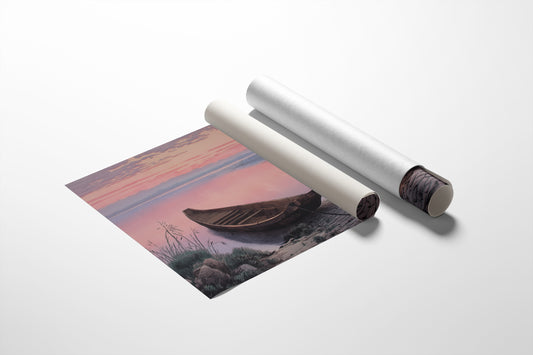 Lakeside Boat Awaits Dawn's Promise