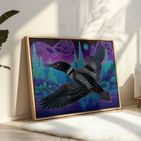 Midnight Loon Crosses Northern Waters
