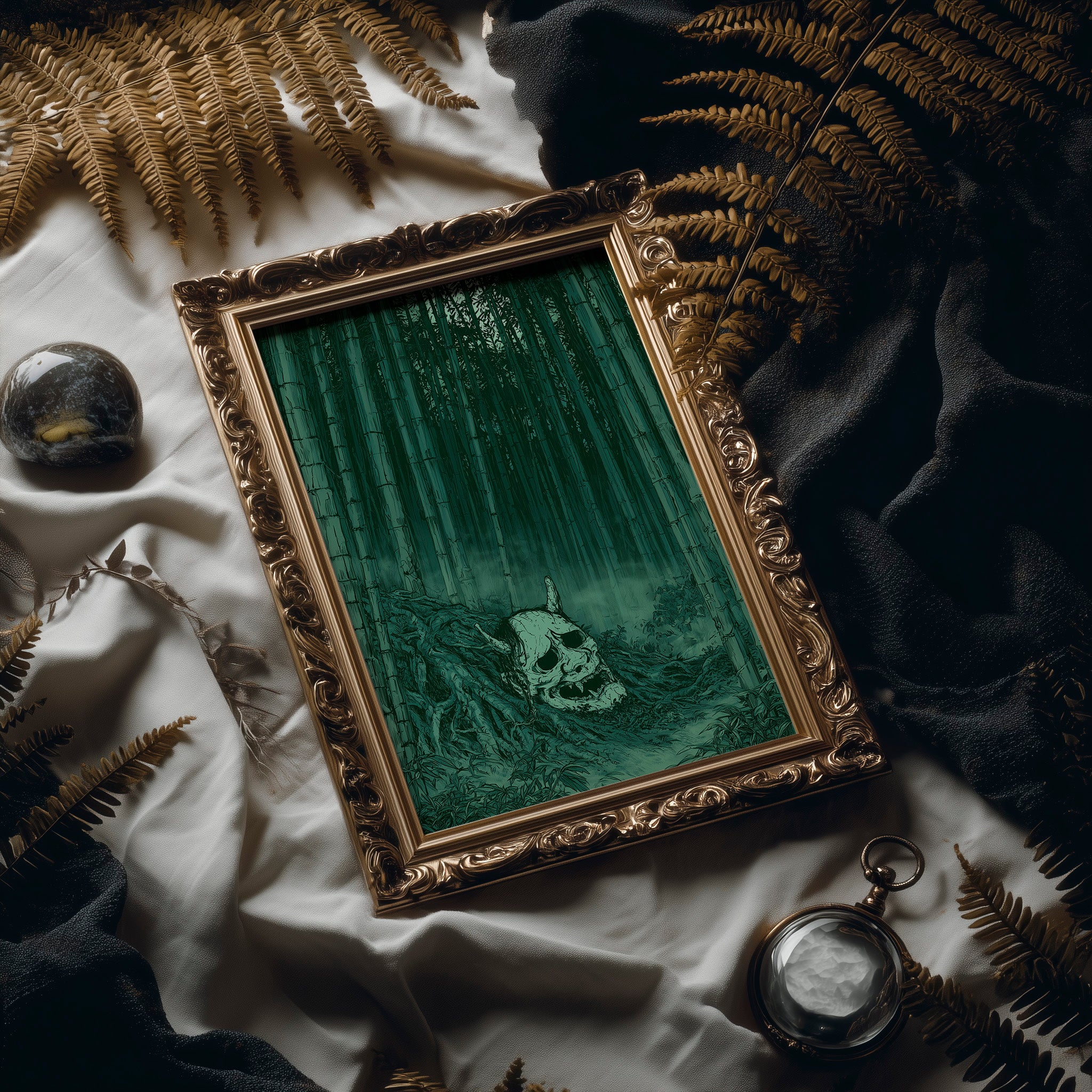 Oni Skull in the Bamboo Grove
