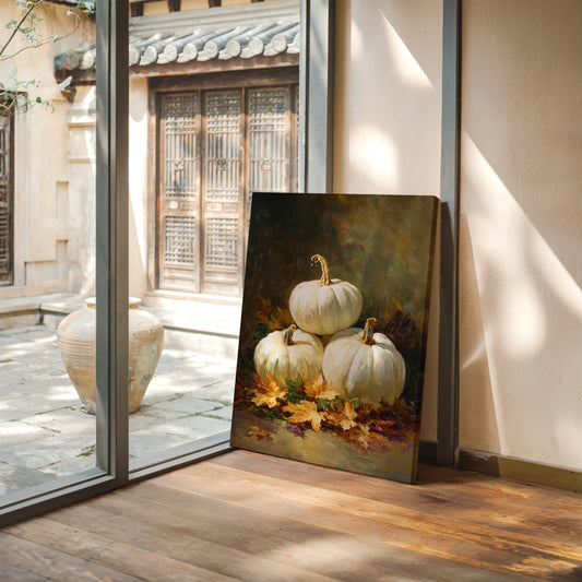 White Pumpkins Dance With Autumn