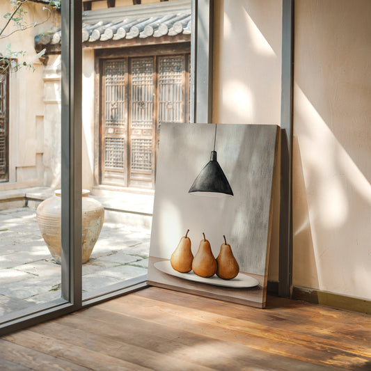 Three Pears Under Industrial Light