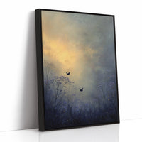 Birds Dance Through Golden Fog