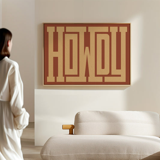 Retro Terracotta Howdy Typography Print