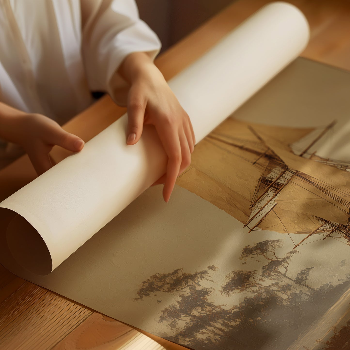 Amber Voyage Through Misty Harbor