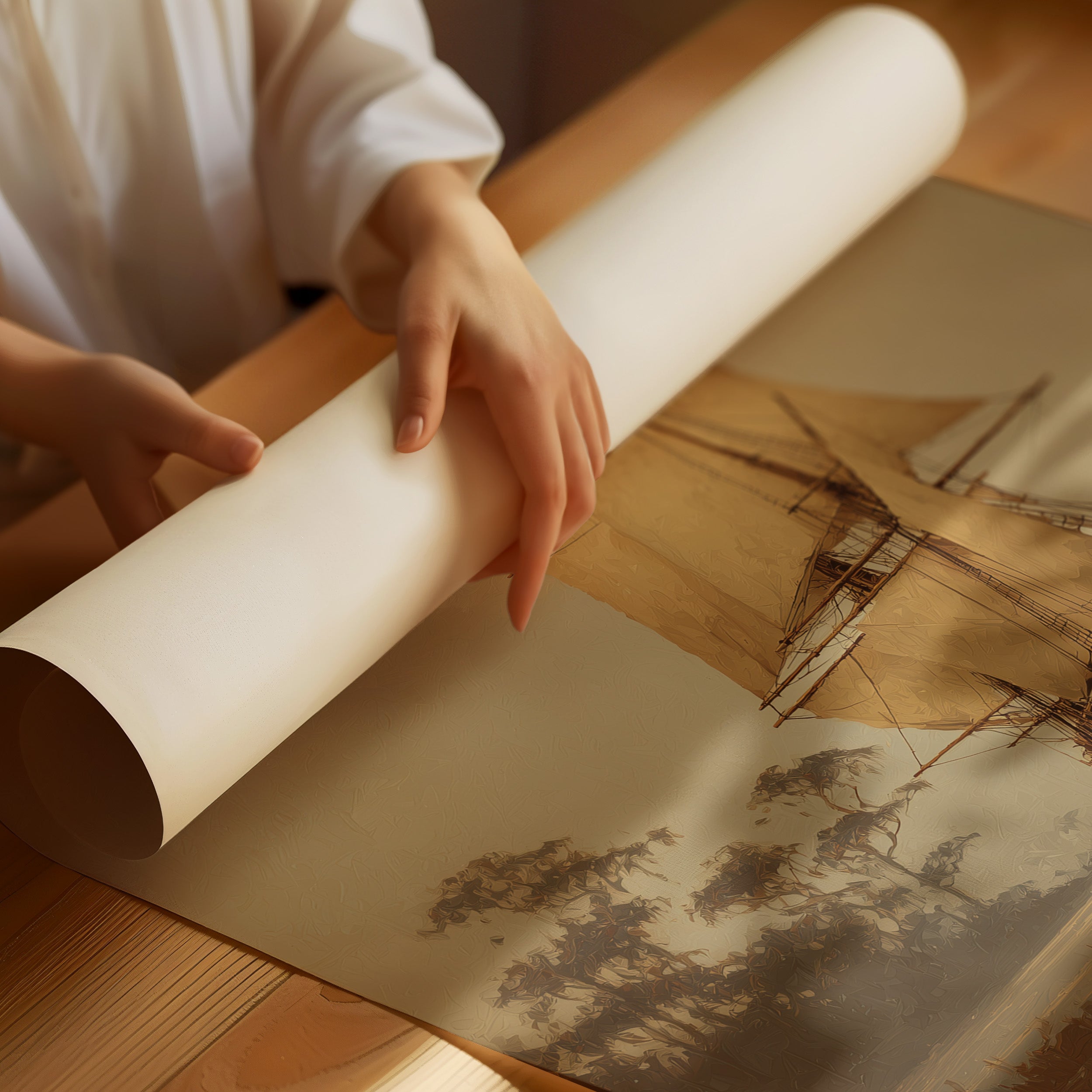 Amber Voyage Through Misty Harbor