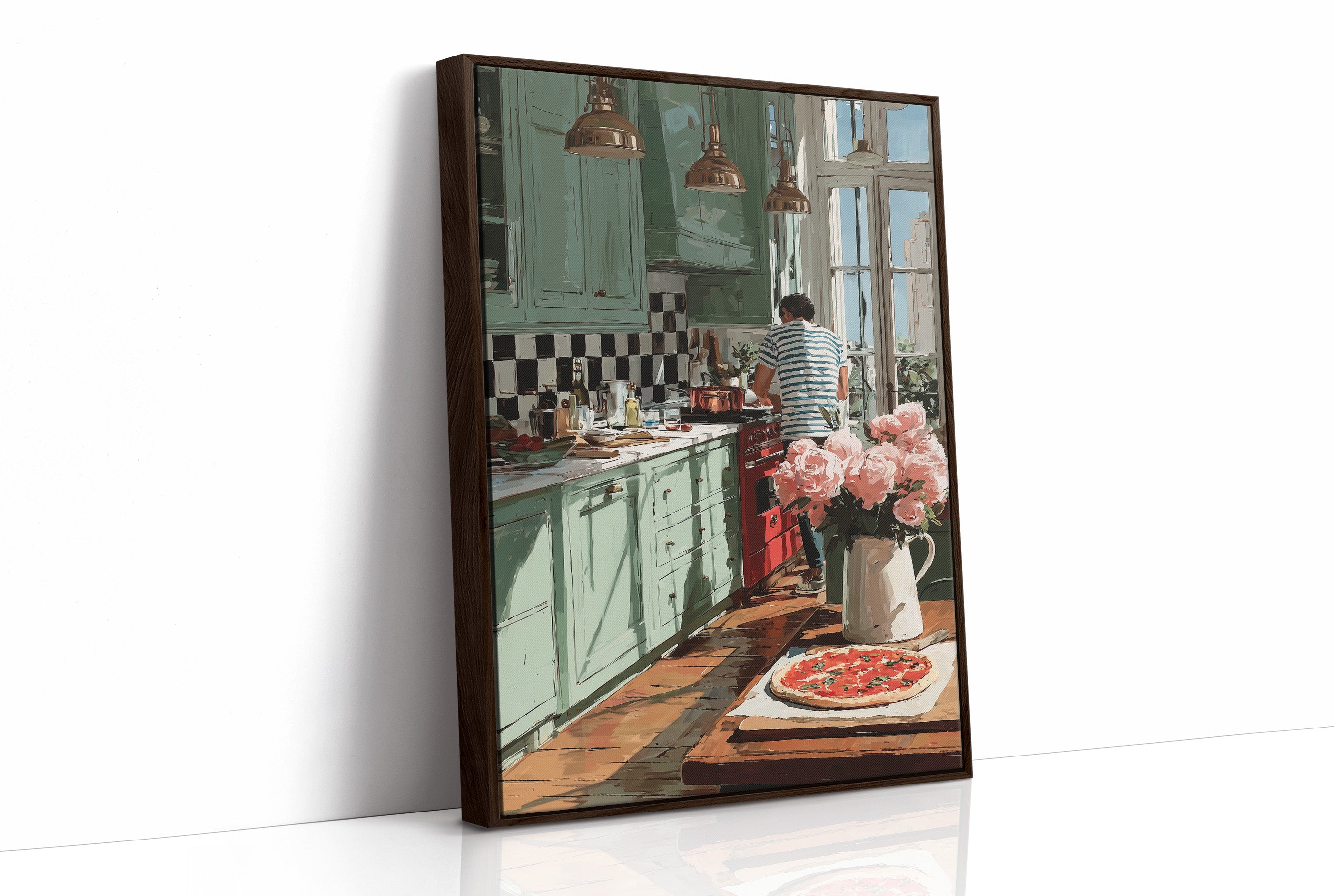 He Cooks, the Peonies Watch