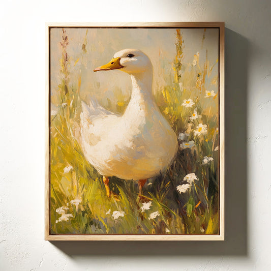 A Duck's Day Among Wildflowers