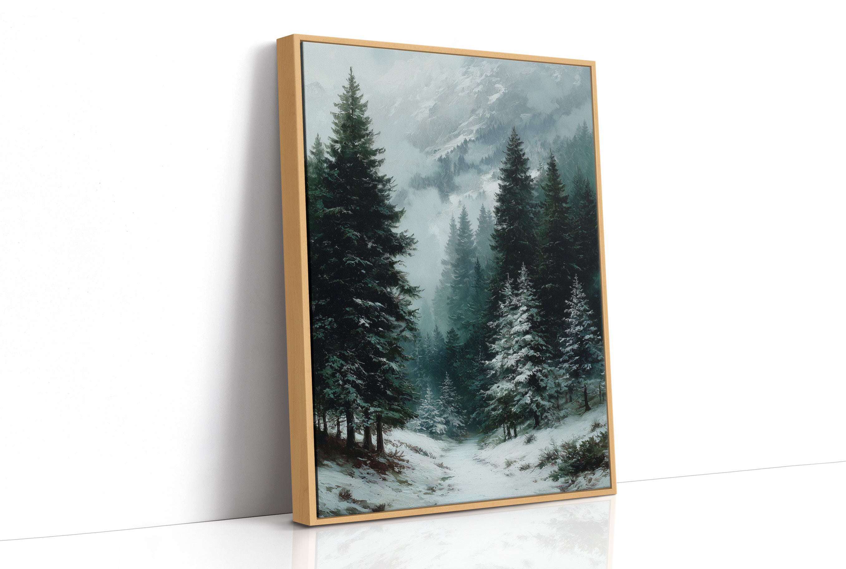 Snowbound Path Through the Pines
