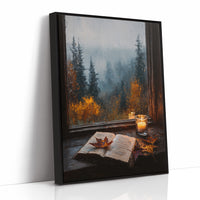Autumn Pages Against Misty Pines
