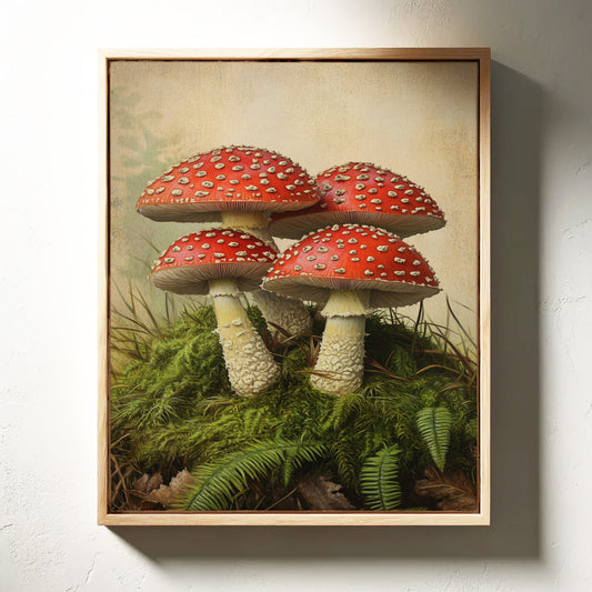 Crimson Mushrooms Emerge