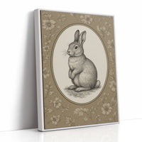 Victorian Rabbit in Floral Frame