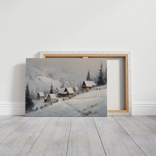 Snow Blankets Our Mountain Village Path