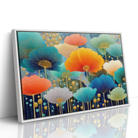 Coral And Turquoise Blooms Glow