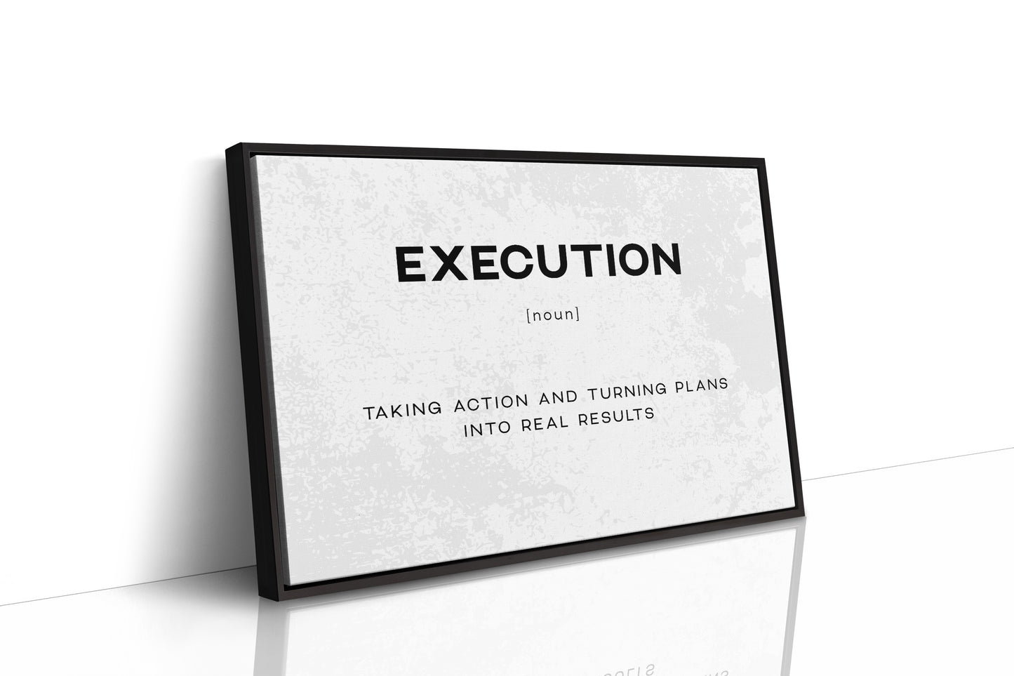 Execution Definition Canvas Art | Bold Motivational Typography Print for Home Office, Gym or Entrepreneur Décor