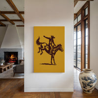 Vintage Rodeo Cowboy Silhouette Print