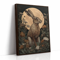 Moonlit Hare Among Wildflowers