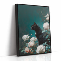 Midnight Prowl Among Pale Blooms