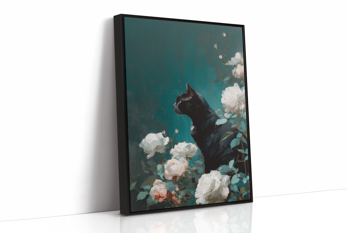 Midnight Prowl Among Pale Blooms