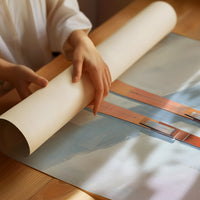Alpine Duet: Copper Skis at Rest