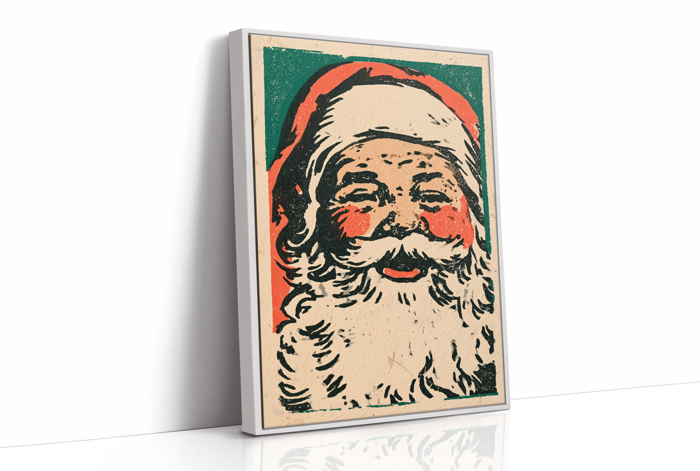 Linocut Santa Portrait