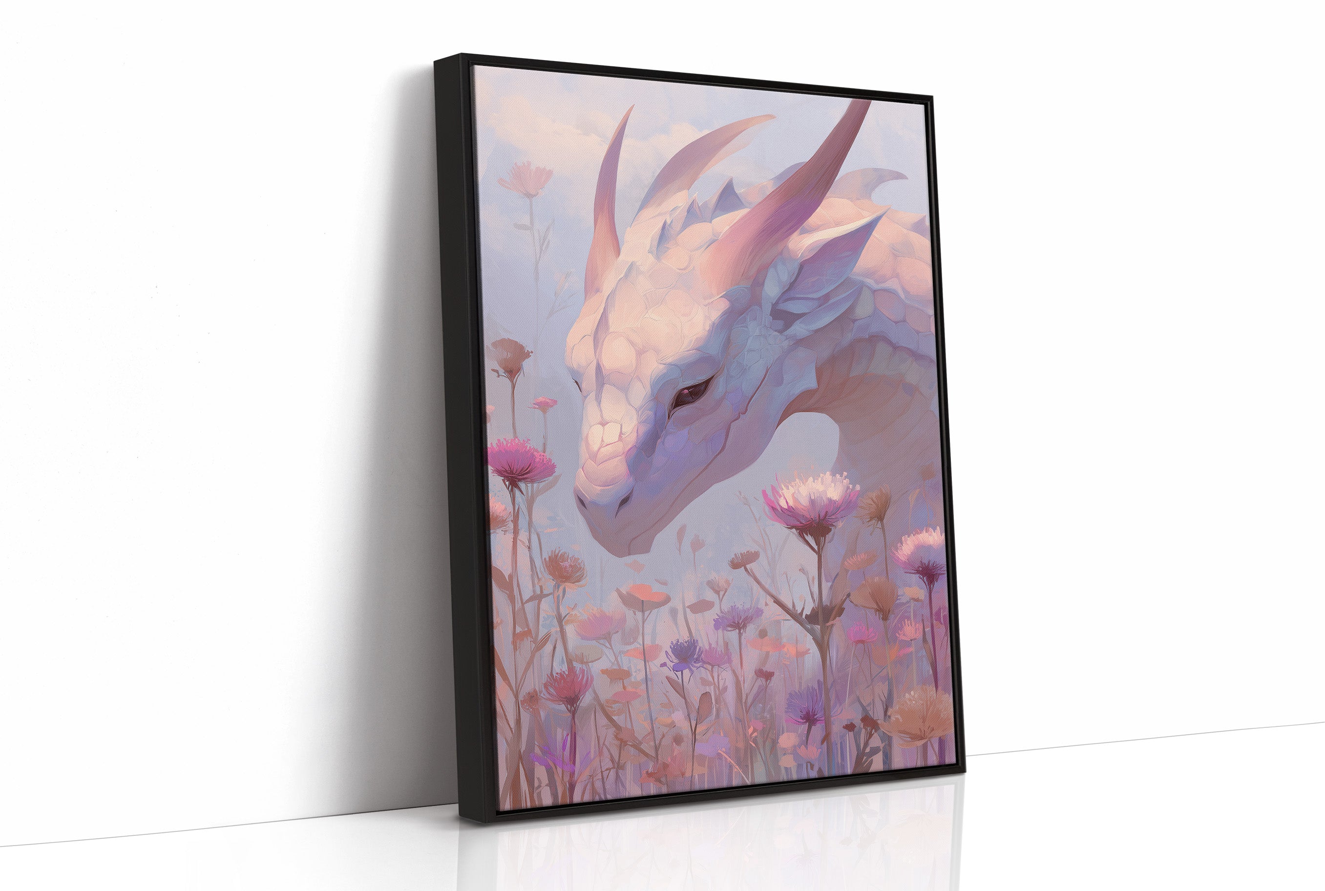 Dragon Bows Through Wildflower Mist