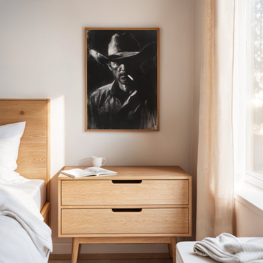 Midnight Cowboy in Charcoal Shadows