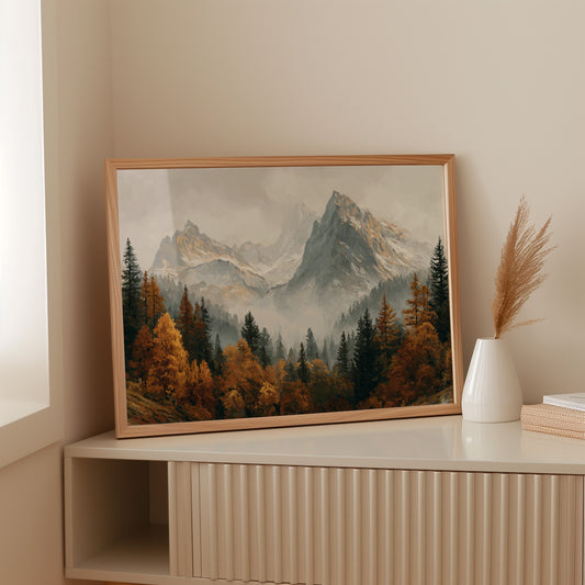 Autumn Gold Meets Mountain Snow