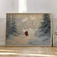 Snow Path Leads To Village Light