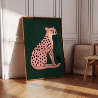 Sassy Coral Cheetah Illustration
