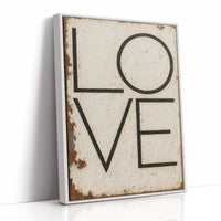 Vintage Modern LOVE Typography Canvas Print