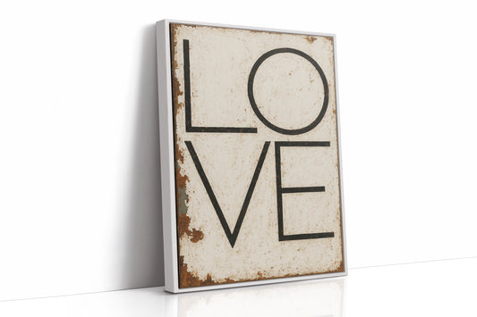 Vintage Modern LOVE Typography Canvas Print
