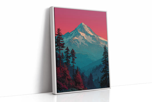Crimson Sky Over Teal Peak