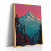 Crimson Sky Over Teal Peak