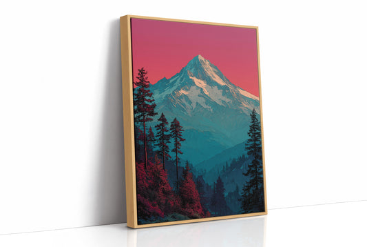 Crimson Sky Over Teal Peak