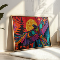 Moonlit Raven Paints Sacred Skies